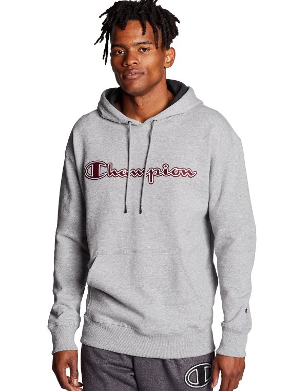 Powerblend Fleece Pullover Hoodie, Chainstitch Outline Logo