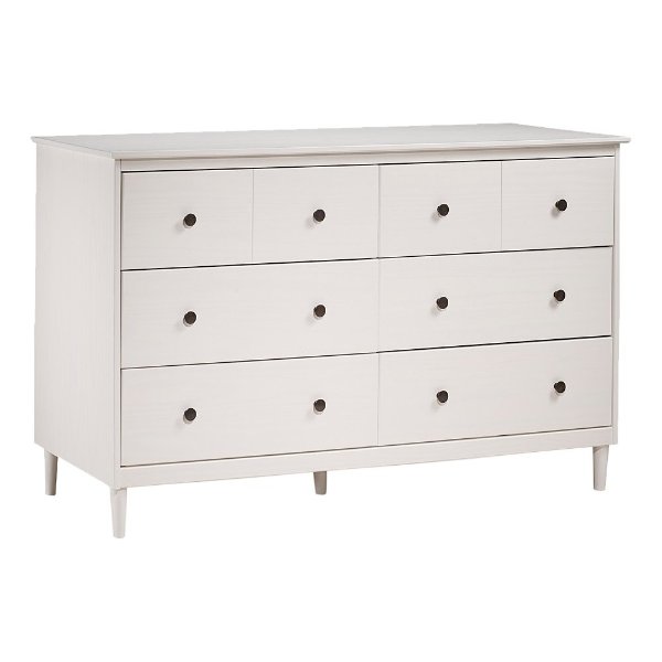 White Six-Drawer Dresser