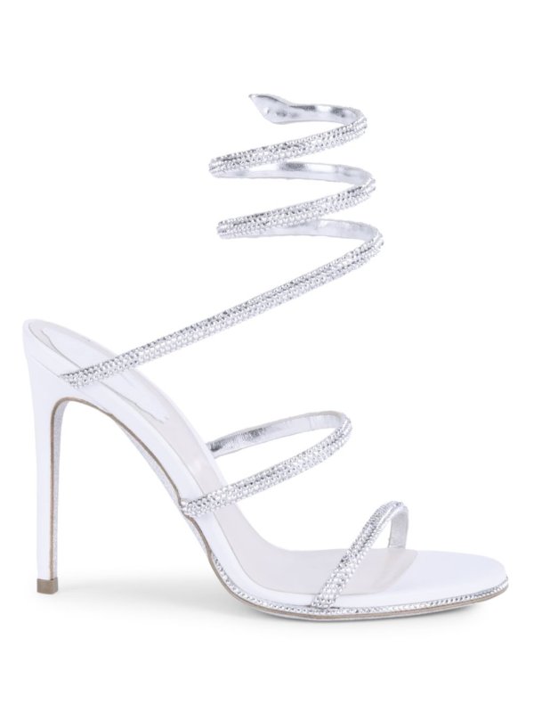 - Cleo Ankle-Wrap Crystal-Embellished Satin Sandals