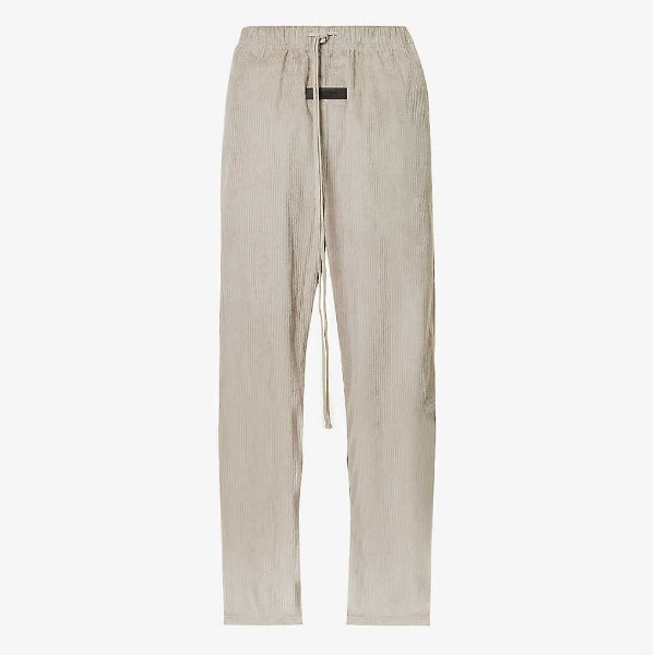 relaxed-fit wide-leg cotton-corduroy trousers