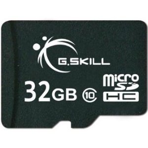 G.SKILL 32GB microSDHC闪存卡 + SD 适配器-型号 FF-TSDG32GA-C10