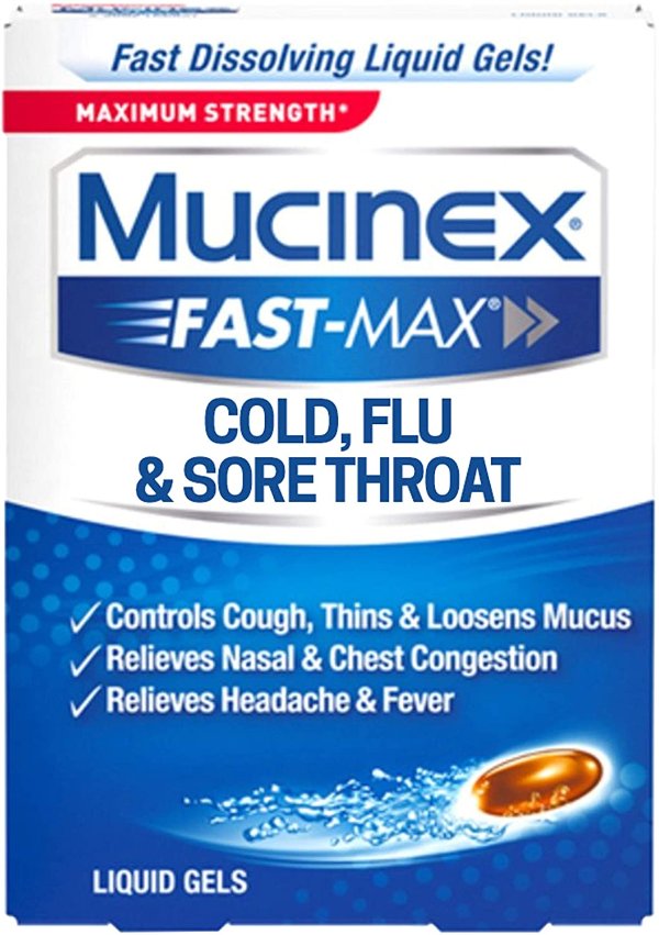 Fast-Max Max Strength, Cold, Flu, & Sore Throat Liquid Gels, 16ct