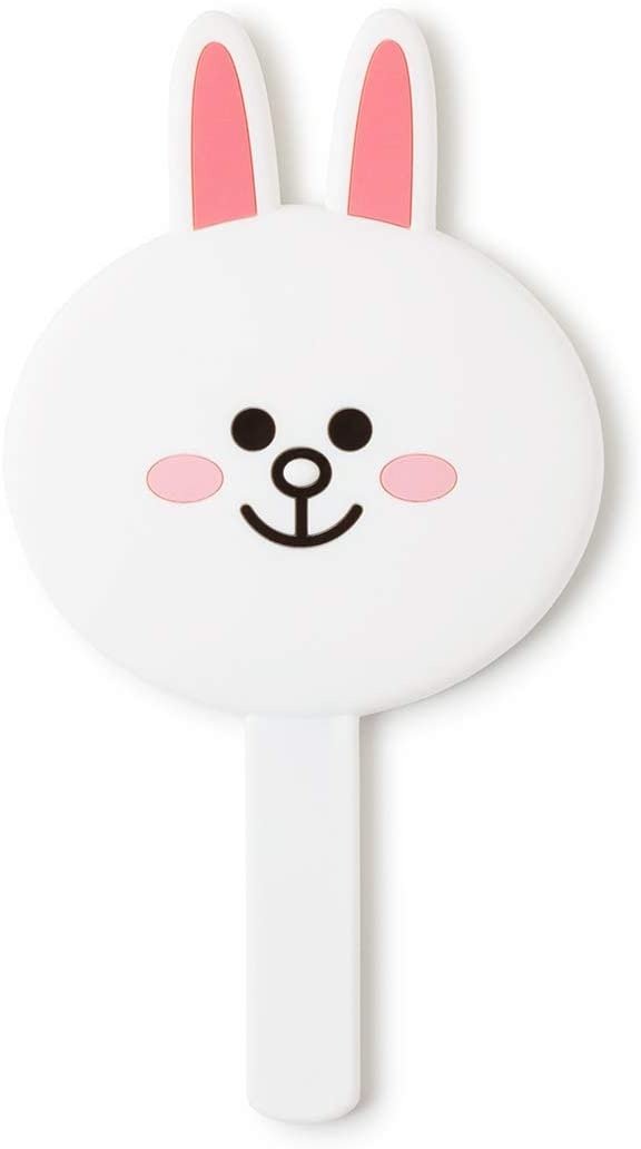 CONY Silicone Compact Handheld Mirror with Handle for Travel and Makeup, White