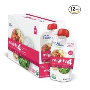 Plum Organics Mighty 4, Organic Toddler Food, Strawberry, Banana, Kale, Greek Yogurt, Oat and Amaranth, 4 ounce pouch (Pack of 12) Sold by Amazon.com LLC