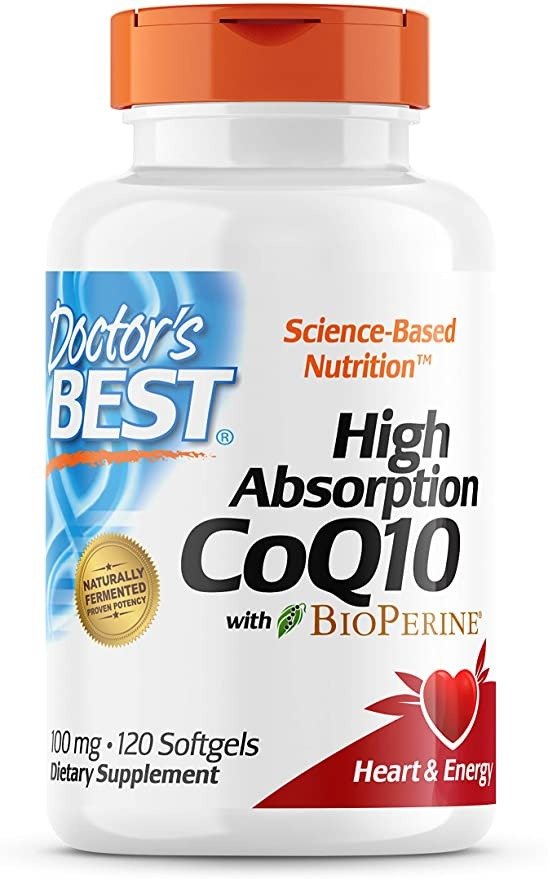 's Best High Absorption CoQ10 with BioPerine, Gluten Free, Naturally Fermented, Heart Health, Energy Production, 100 mg, 120 Count