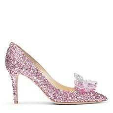 粉色水晶高跟鞋