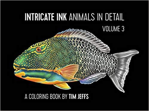 Intricate Ink: Animals in Detail Volume 3: a Coloring Book by Tim Jeffs