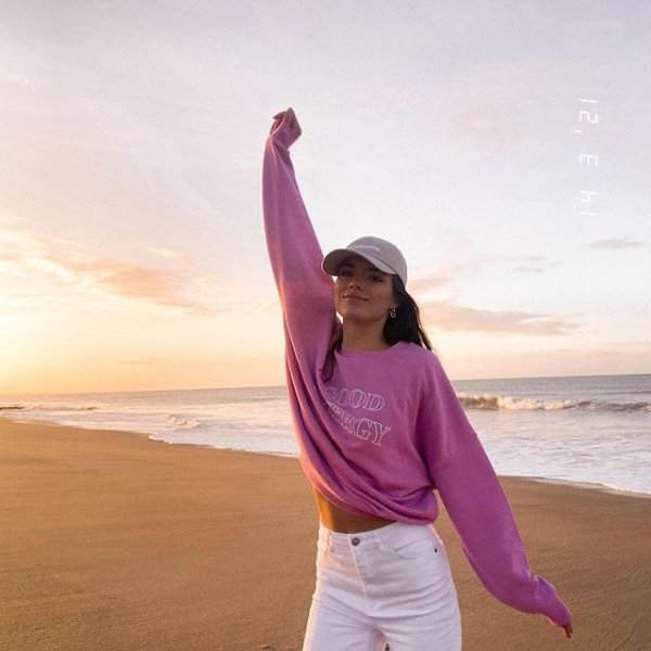 ASOS DESIGN Petite sweatshirt with 'Good Energy' in pink | ASOS