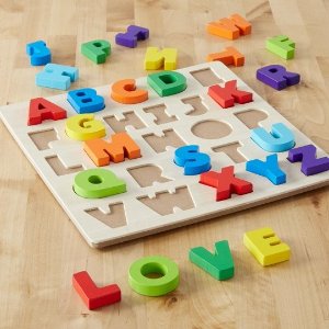 Spark. Create. Imagine. 3-D Wood Alphabet Puzzle Set, 26 Pieces