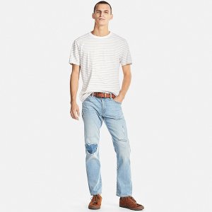 Uniqlo Men's Slim Fit Damaged Jeans Sale