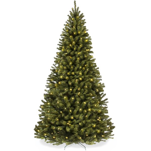 Pre-Lit Artificial Spruce Christmas Tree with Incandescent Lights | Best Choice Products