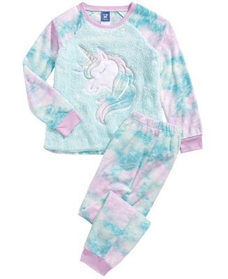 Little & Big Girls 2-Pc. Unicorn Pajama Set With Faux-Sherpa Trim