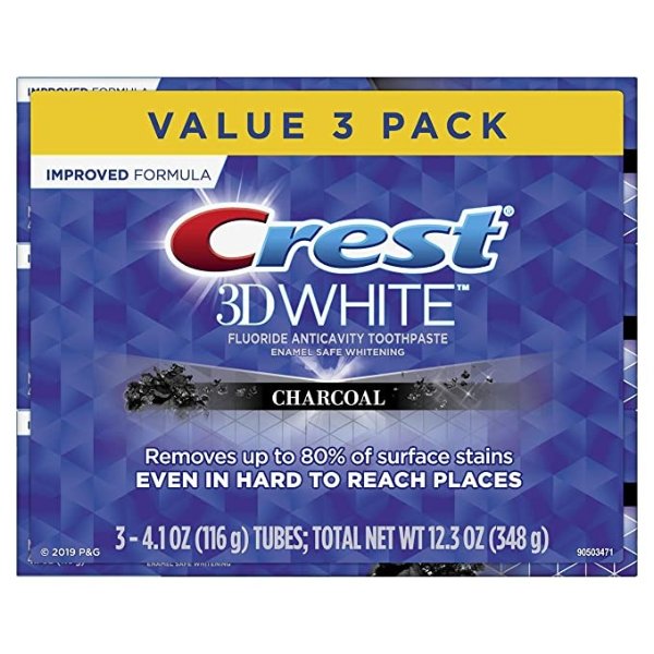 Crest 3D 活性炭美白牙膏 4.1 oz 3支