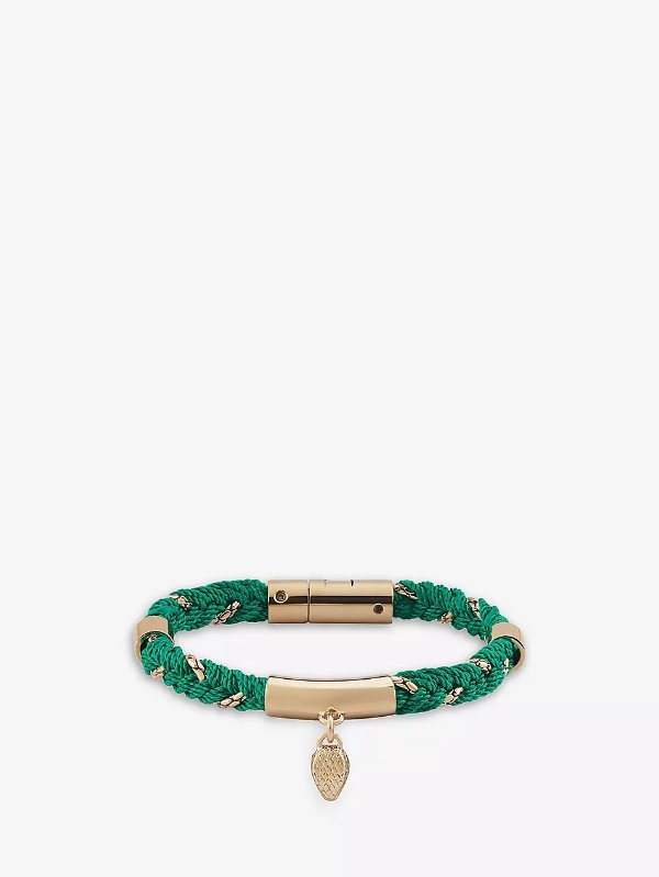 Serpenti Forever cord and gold-plated brass charm bracelet