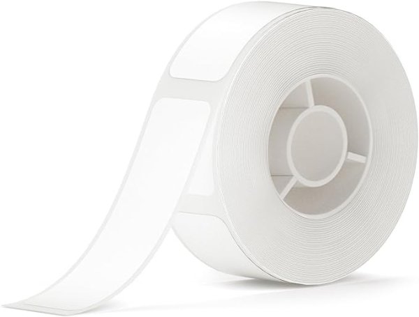 D11White Label Maker Tape Adapted Label Print Paper 1240 Standard Laminated Office Labeling Tape Replacement Pure Color (White, Medium)