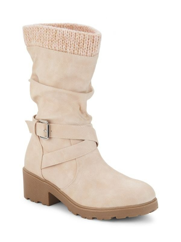 Girl's Nicky Belted Suede Mid Calf Boots