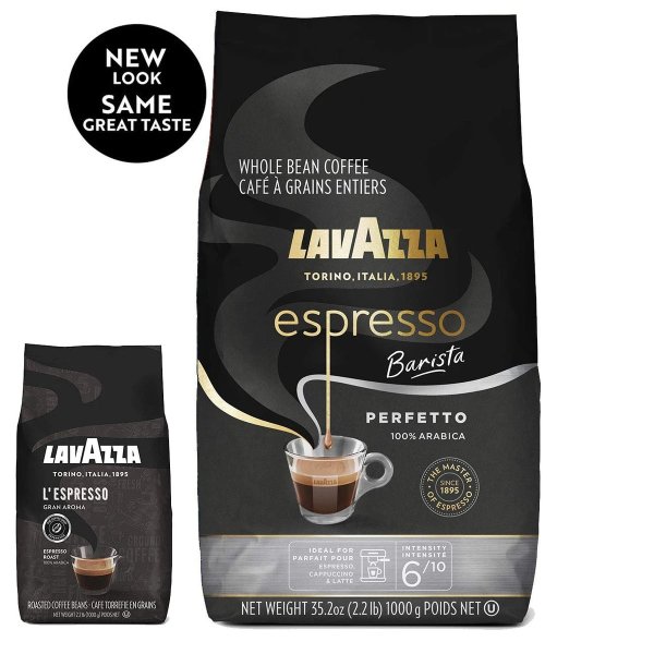 Espresso Barista Perfetto Whole Bean Coffee 100% Arabica, Medium Espresso Roast, 2.2-Pound Bag (Packaging may vary)