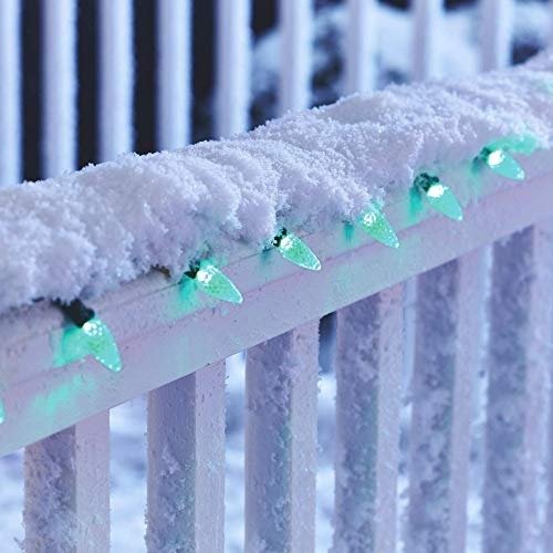 LED Christmas Lights | 70-Count C6 Green Bulbs | 23' 8" String Light | UL Certified | Outdoor & Indoor