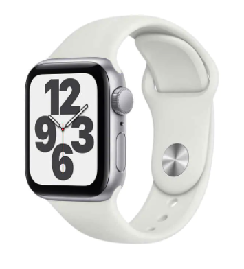 New Apple Watch SE GPS, 40mm, With White Sport Band, Silver 手表