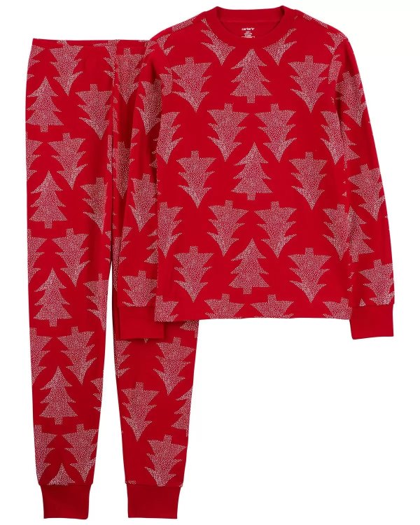 Adult 2-Piece Christmas Trees 100% Snug Fit Cotton Pajamas