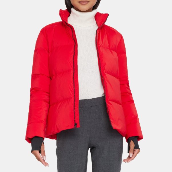 Stand-Collar Puffer Coat in City Poly