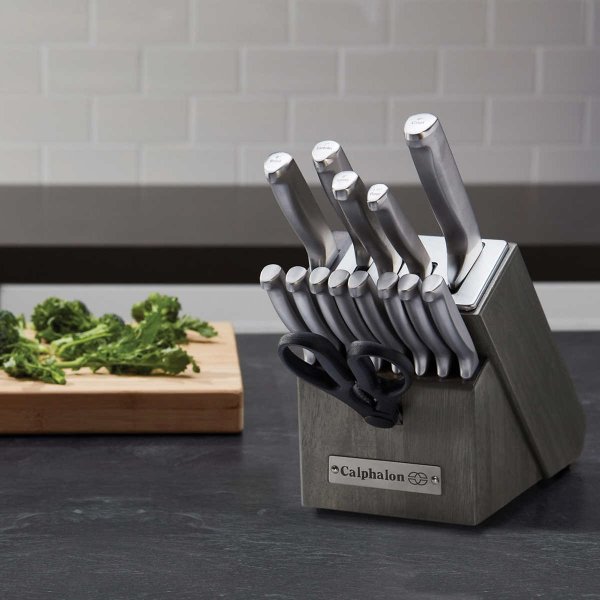 Classic Self-Sharpening Stainless Steel 15-piece Knife Block Set