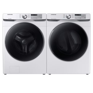 Samsung Side-by-Side Washer & Dryer Set with Front Load Washer and Electric Dryer in White