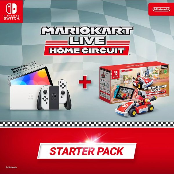 Switch OLED 白色+Mario Cart Live套装