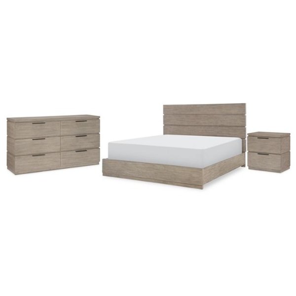 Milano 3pc Bedroom Set (Queen Bed, Dresser & Nightstand)