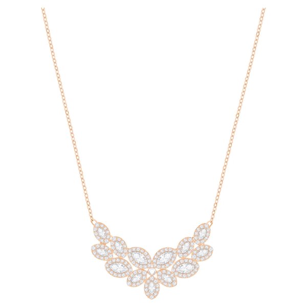 Baron Necklace, White, Rose-gold tone plated by SWAROVSKI