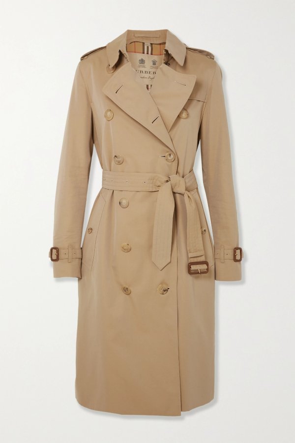 The Kensington Long cotton-gabardine trench coat