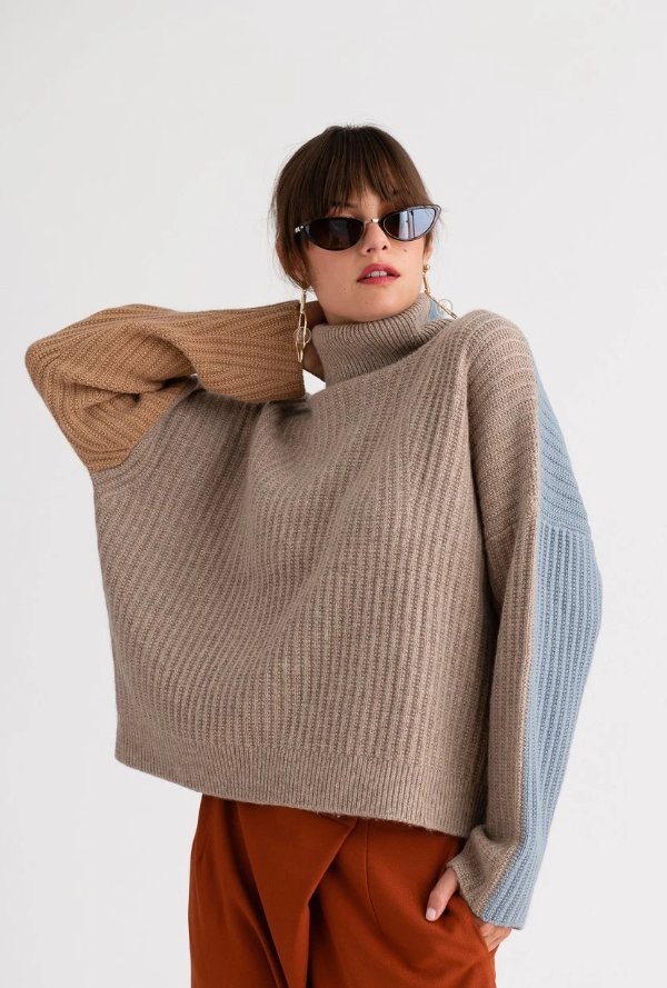 Averie Cashmere Blend Sweater - Sky