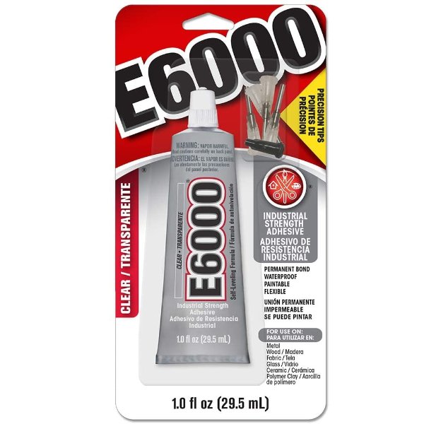 E6000 231020 Adhesive with Precision Tips, 1.0 fl oz