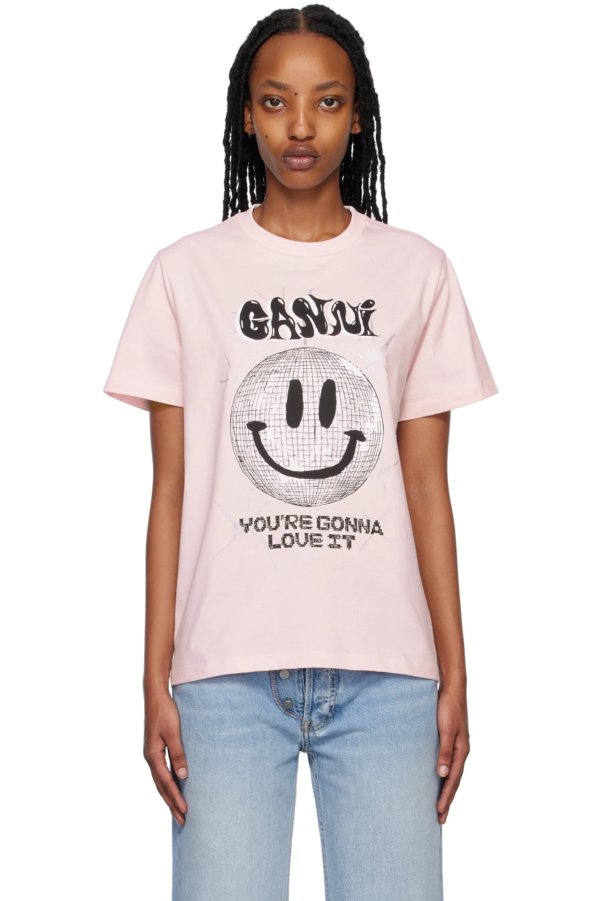 SSENSE Exclusive Pink Smiley T-Shirt