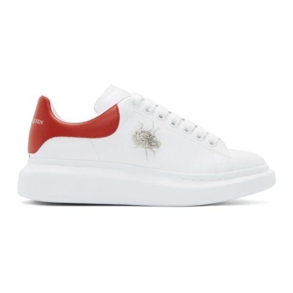 White & Red Beetle Oversized Sneakers
