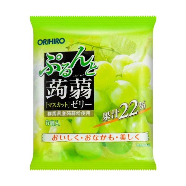 ORIHIRO 低卡高纤蒟蒻果冻 青葡萄味 6枚入 120g 