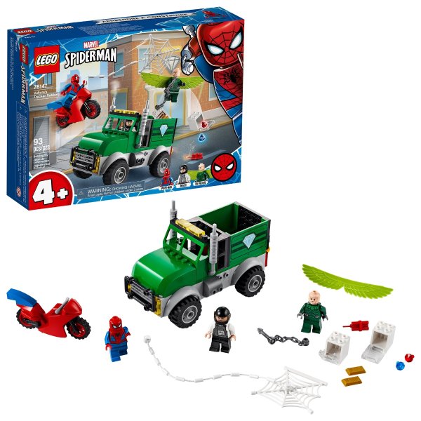 Marvel Spider-Man Vulture's Trucker Robbery 76147 Playset with Buildable Bank Truck Toy and Superhero Minifigures 93 Pieces)