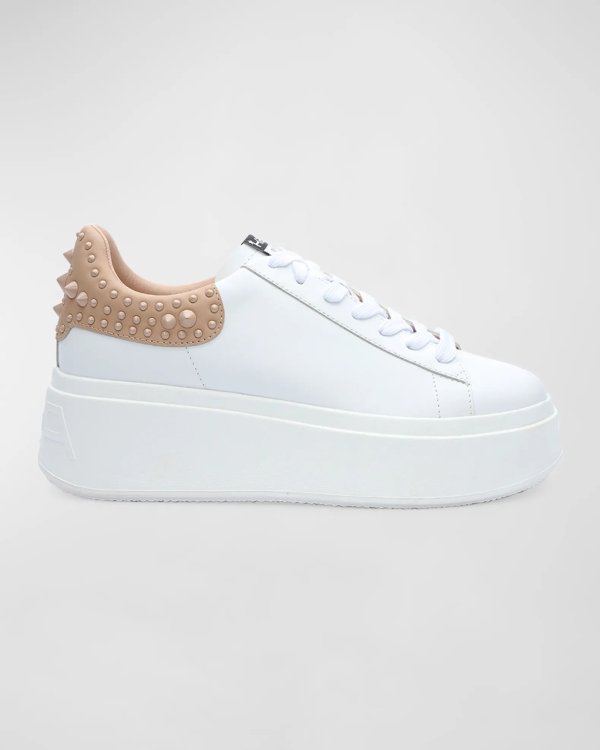 Moby Stud Bicolor Leather Platform Sneakers