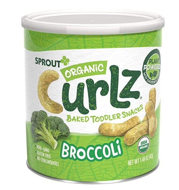 Organic Baby Food Toddler Snacks Curlz, Broccoli, 1.48 Ounce Canister (Pack of 6)