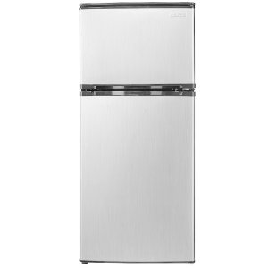 Insignia™ - 4.3 Cu. Ft. Compact Refrigerator - Stainless steel look