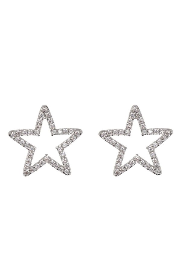 pave star stud earrings