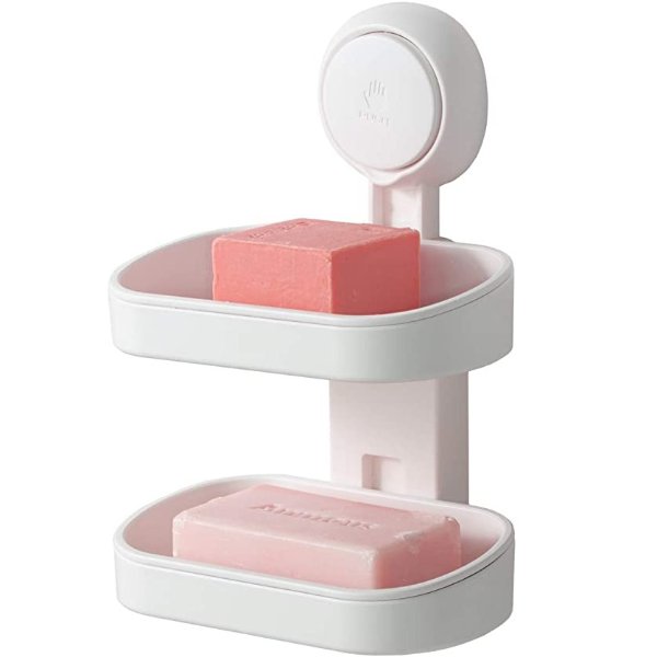 TAILI Double Layer Soap Dish Suction Cup Soap Holder