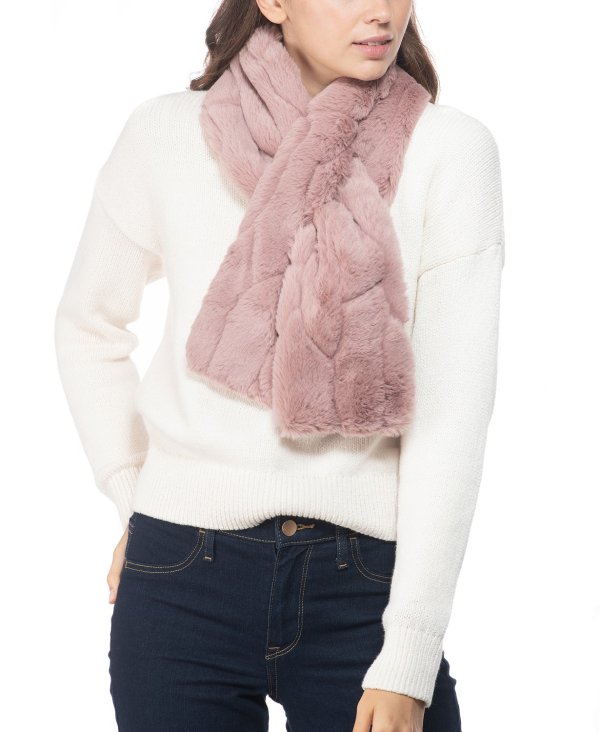 INC Embossed Faux-Fur Stole, Created for Macy's