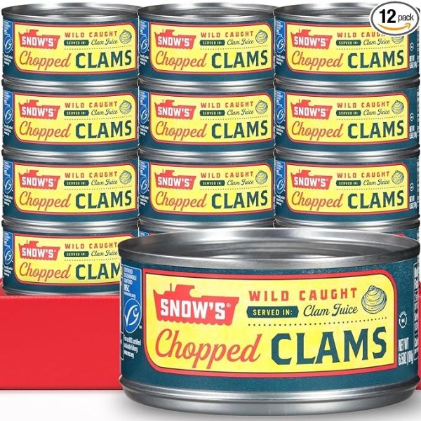 Snow's Wild Clams Canned, 6.5oz (Pack of 12) 