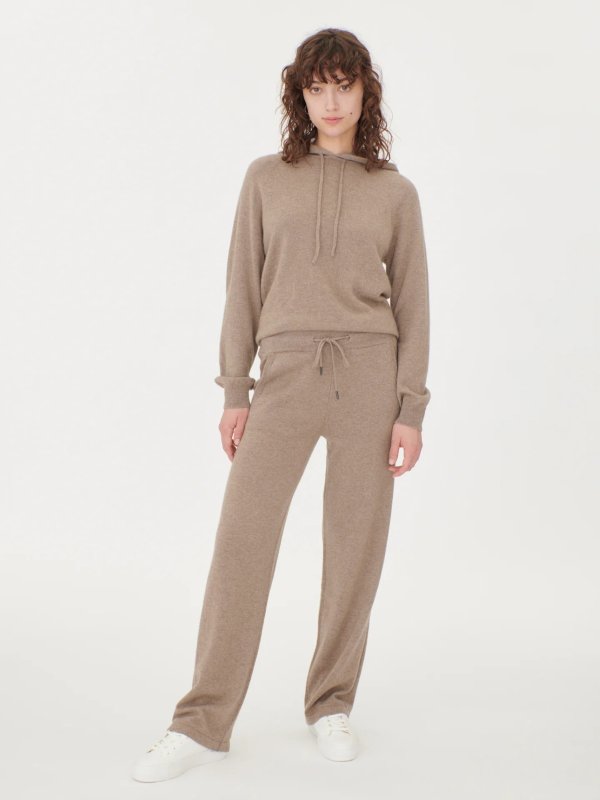 Organic Color Cashmere Straight Leg Jogger With Contrast Side