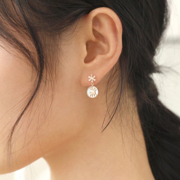 Minty Collection 18K Rose Gold Reindeers Single Earring | Chow Sang Sang Jewellery eShop
