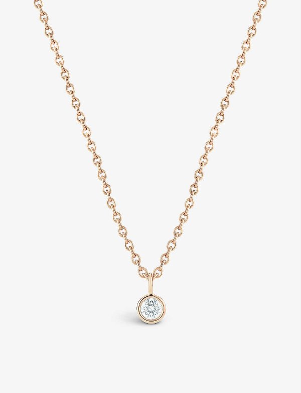 Clea 18ct rose-gold and 0.07ct round-cut diamond pendant necklace