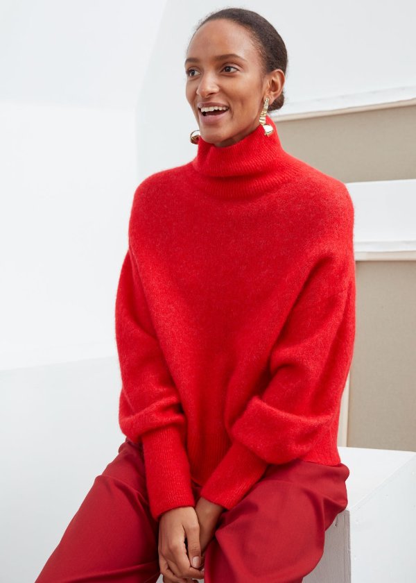 Soft Wool Blend Turtleneck Sweater