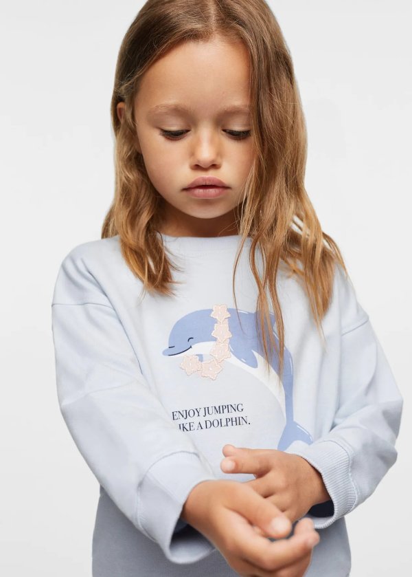 Printed picture sweatshirt - Girls | Mango Kids USA