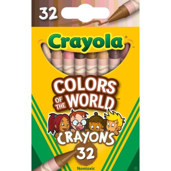 Crayons, Colors of the World, 32 Piece Count, Multicultural Crayons, Assorted Colors